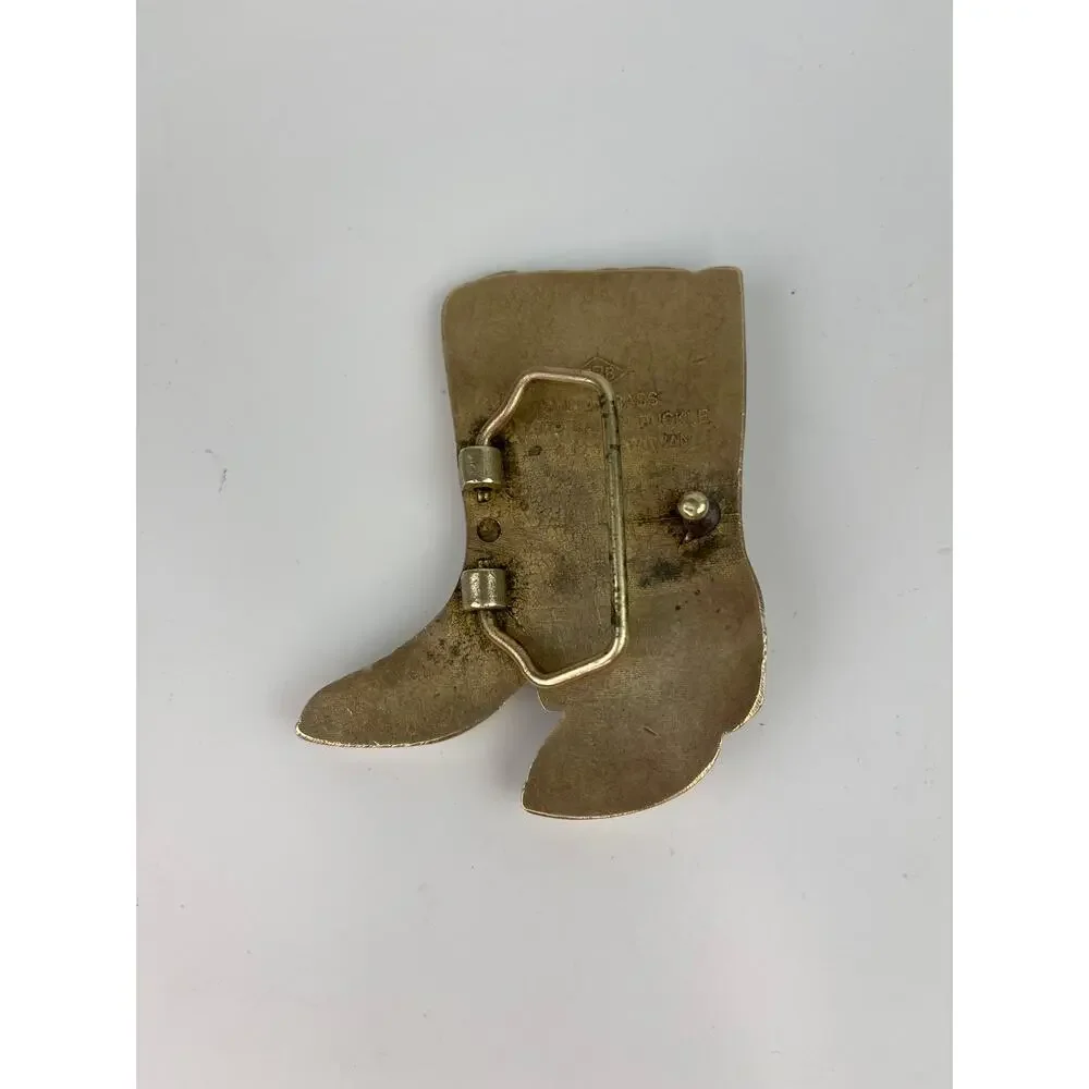 Vintage 1979 BBB BARON Cowboy Boots Solid Brass Buckle Western Rodeo Texas Ranch